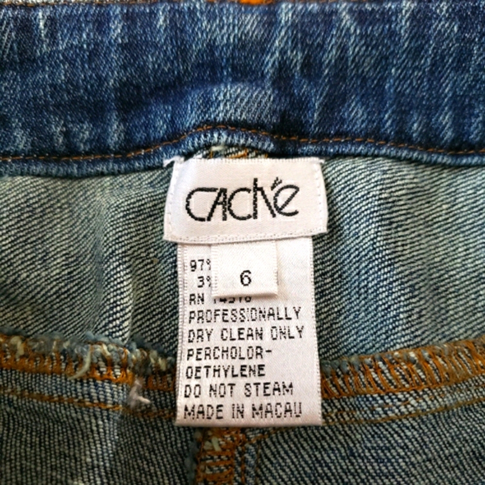 Cache Straight Leg Cropped Jeans w/ Beadwork - Picture 3 of 10